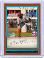 2009 Bowman #BP25 Jeremy Hamilton Orange 2009 Bowman #BP25 Jeremy Hamilton Orange