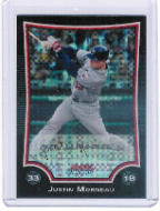 2009 Bowman Chrome #011 Justin Morneau Xfractor 2009 Bowman Chrome #011 Justin Morneau Xfractor